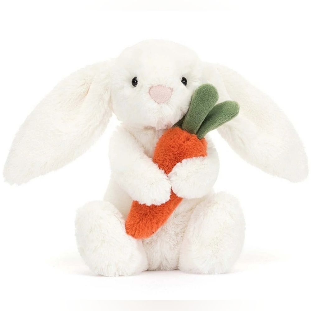 Jellycat Bashful Bunny with Carrot Little 7x4" Soft and Plush NWT